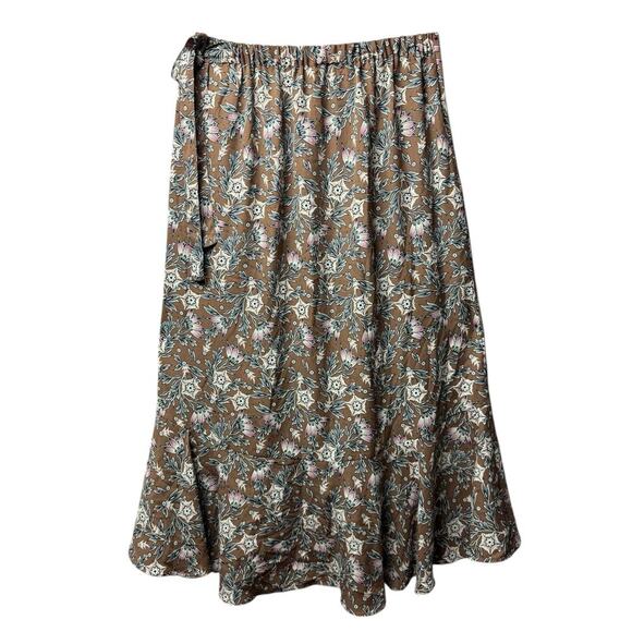 Max Studio Floral Ruffle Wrap Midi Skirt β Size M - Picture 2 of 9